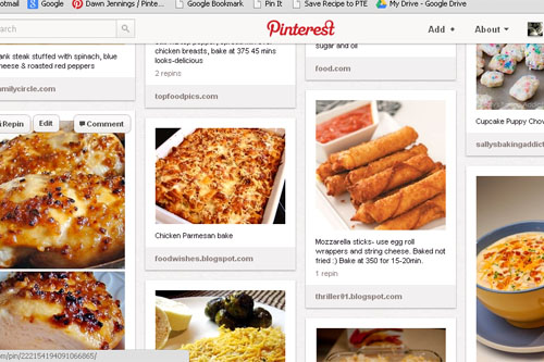 Pinterest Recipe Board