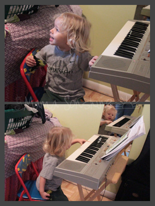 Ian was excited to see Audrey and play with her piano