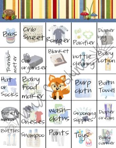 Little Fox Baby Shower Bingo
