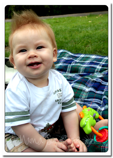 Baby Sid is not yet a fan of grass