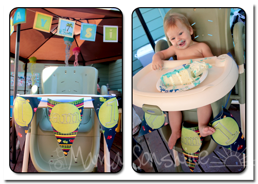 Highchair bunting and The Birthday Boy