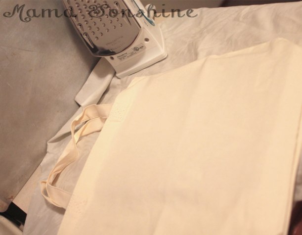 Light colored bag, but using dark fabric transfer material