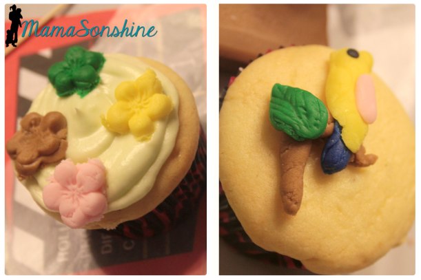 The girls decorated the cupcakes