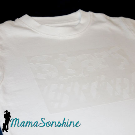 Freezer Paper Stencil Ironed on