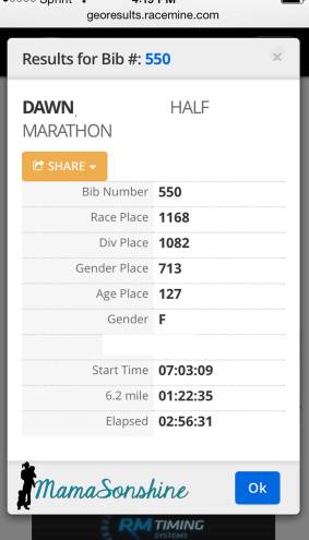 My Race Results_MamaSonshine