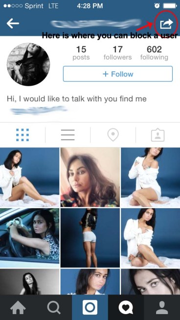 I blocked this user from my account