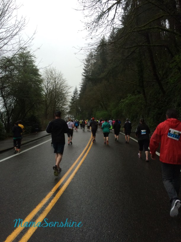 Here is the same hill on race day. After it stopped raining
